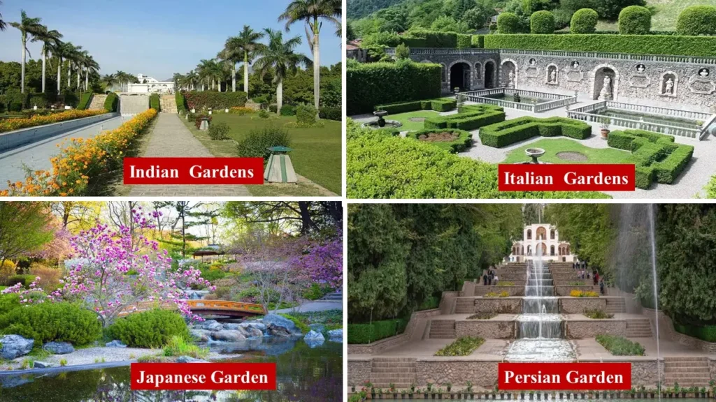 Types of Gardens - 9. Indian Gardens 10. Italian Gardens 11. Japanese Garden 12. Persian Garden