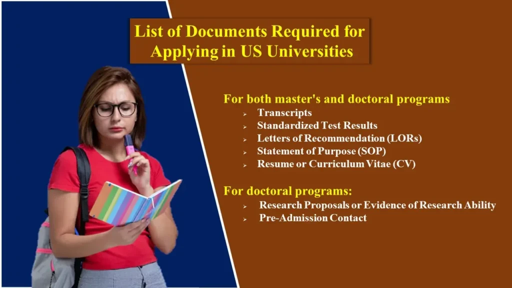 List of Documents Required for Applying in US Universities